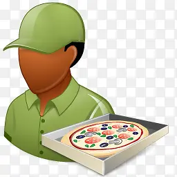 职业披萨快递员男性黑暗的图标