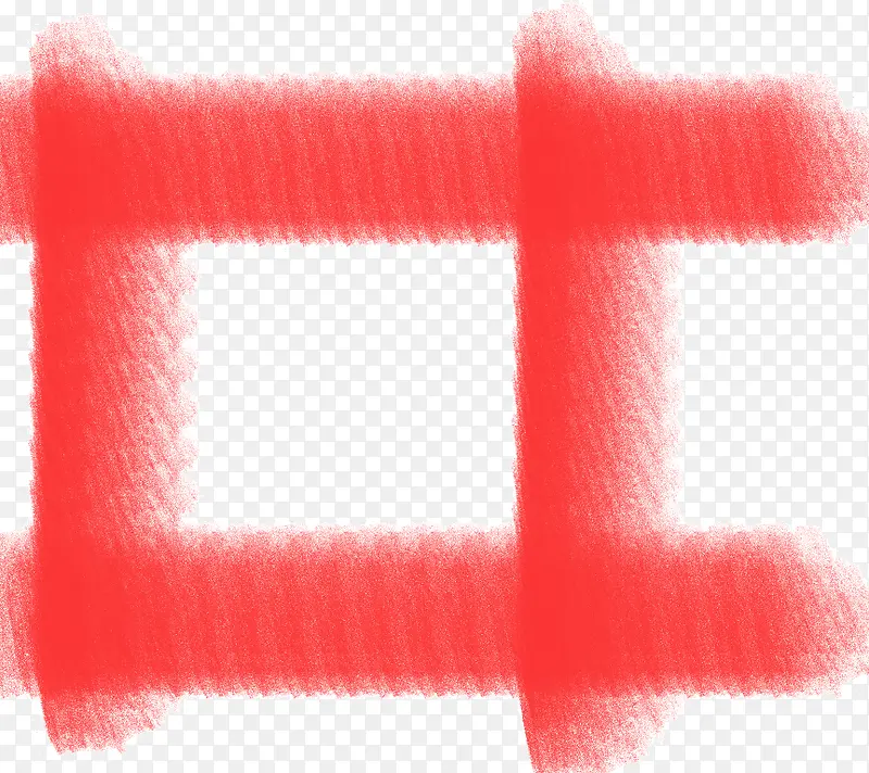 红色蜡笔线条线框相框