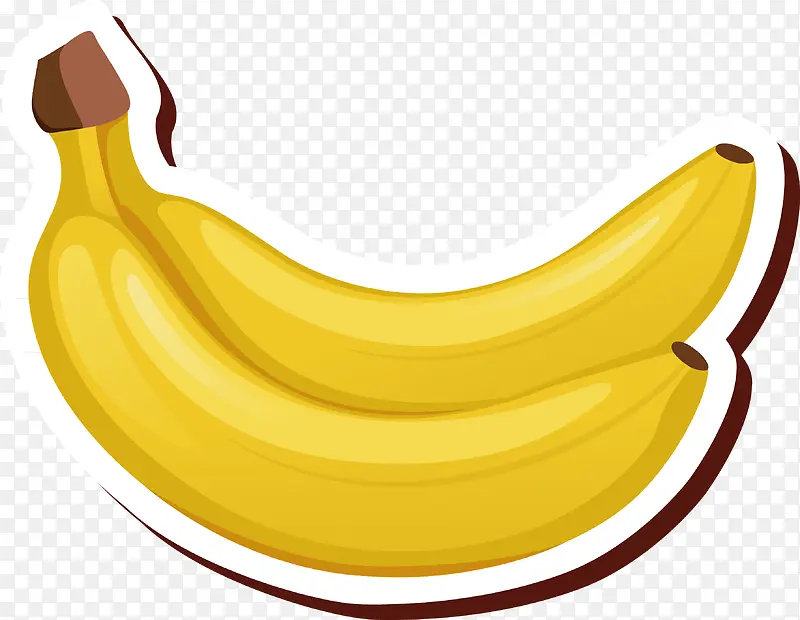黄色香蕉手绘矢量
