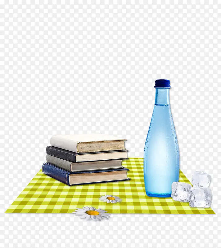 野餐书本瓶子