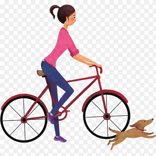 女生骑自行车