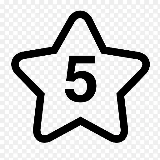 数字符号5五角星图标
