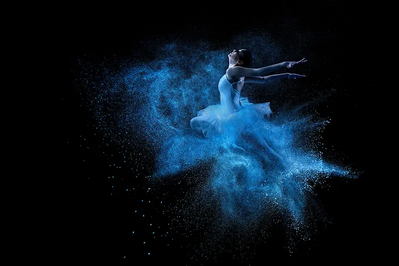 蓝色晶体芭蕾舞少女海报背景