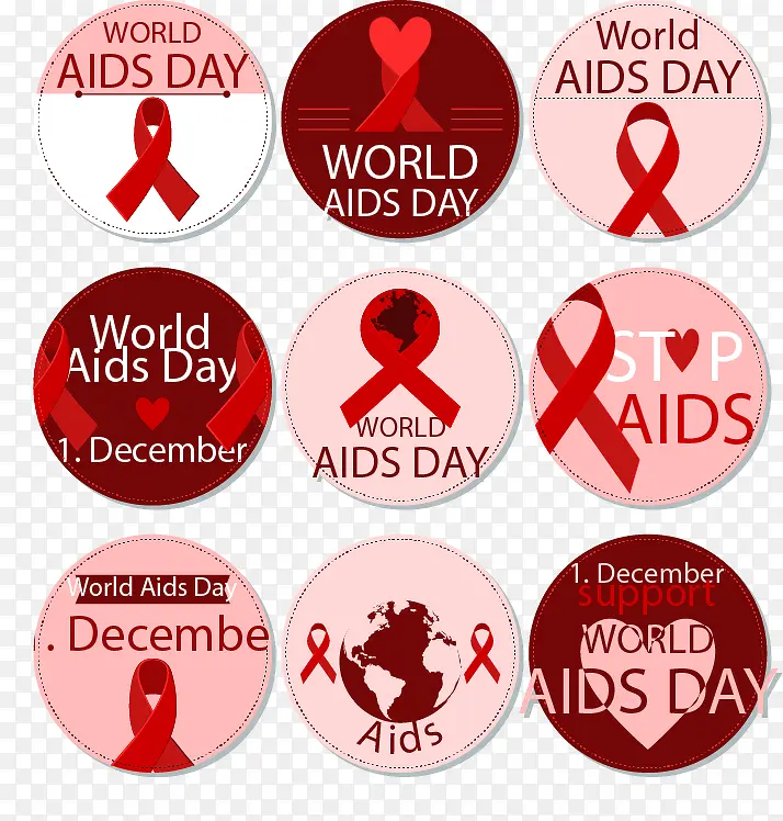一组艾滋病图标