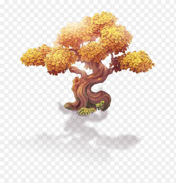 秋日植物黄色卡通树木PNG图片素材下载_图片编号9009833-PNG素材网