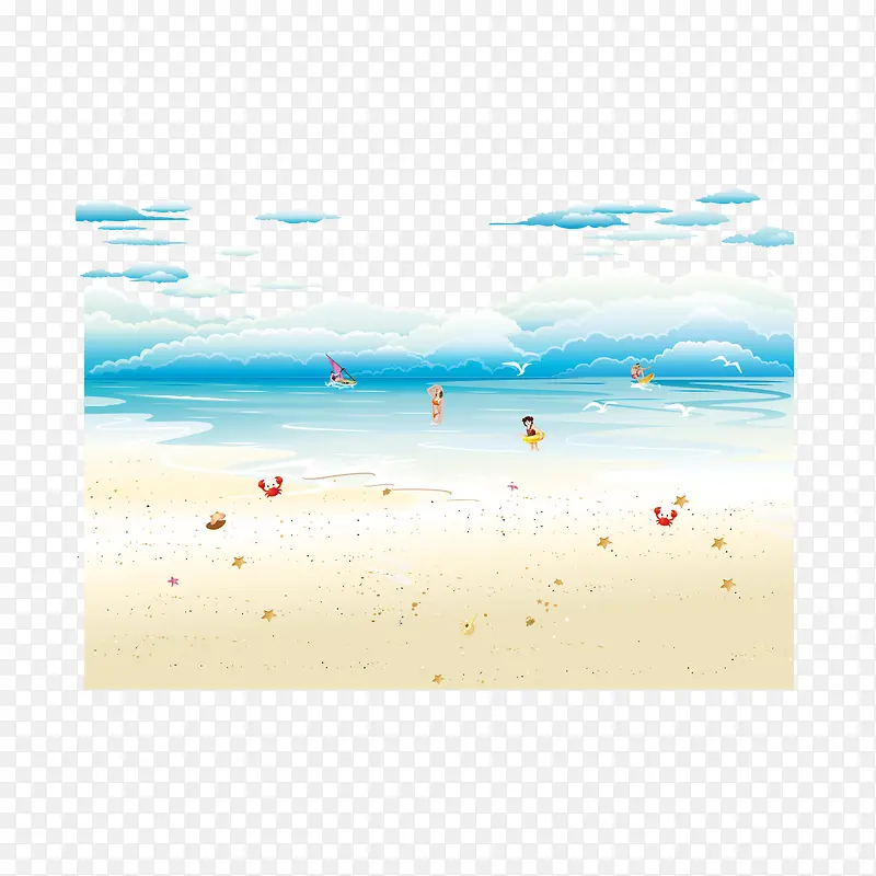 夏日清新海滩海