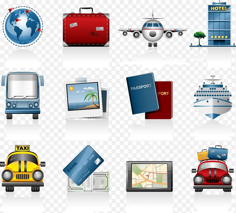 交通工具及旅游类图标