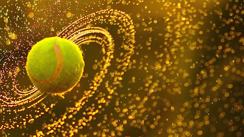 金色水滴网球海报背景