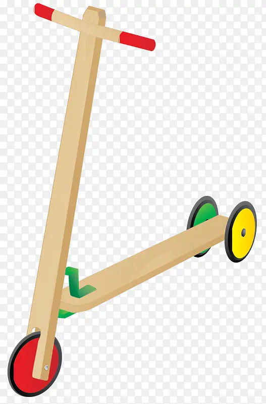滑板车木质矢量图