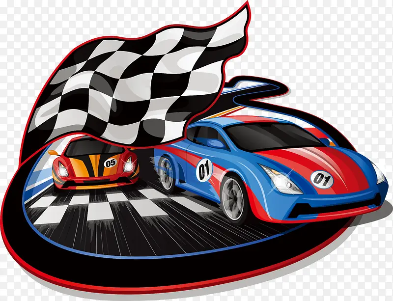 格子旗和赛车