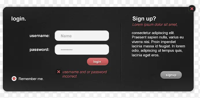 UI登录注册框