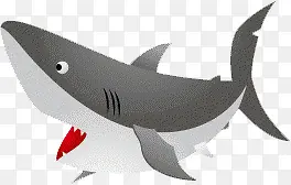 卡通灰色笑脸鲨鱼