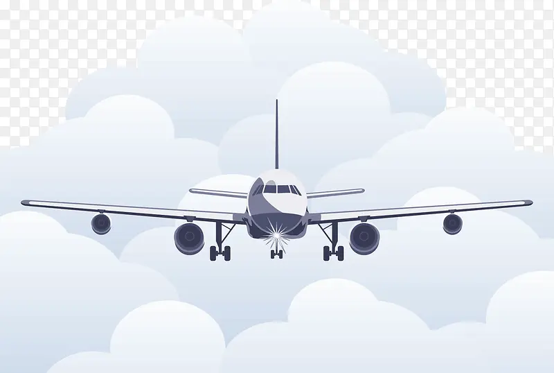 云中白色飞机免费图片素材