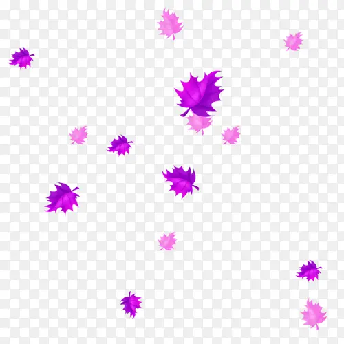 紫色清新树叶漂浮素材