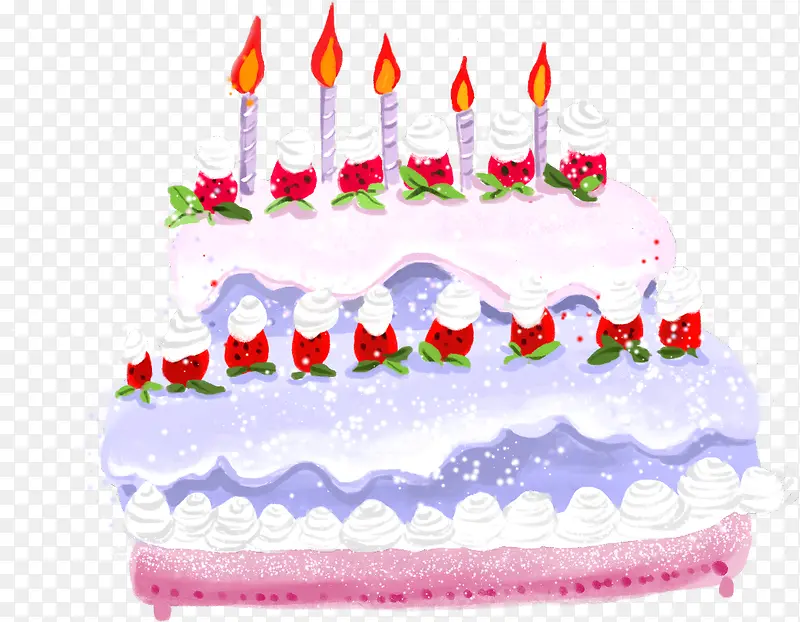 手绘蛋糕生日聚会展架