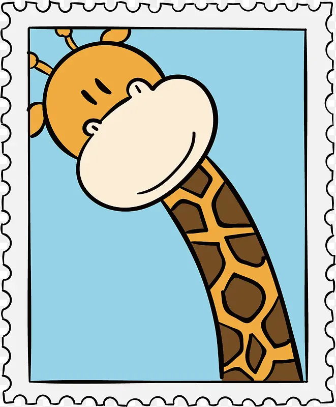 矢量长颈鹿邮票
