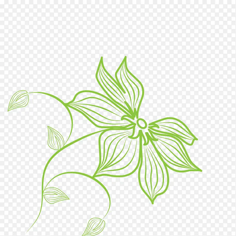 绿色花朵底纹矢量素材