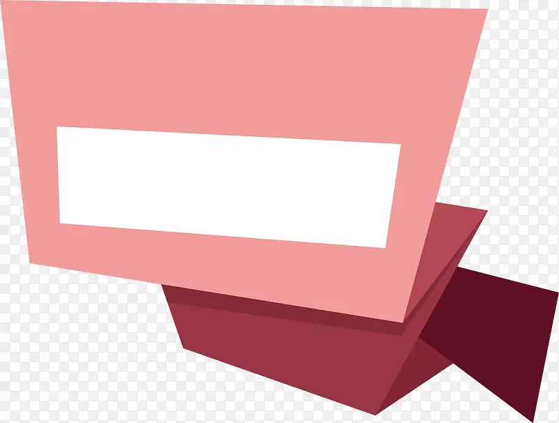 粉红色折纸彩带标题框
