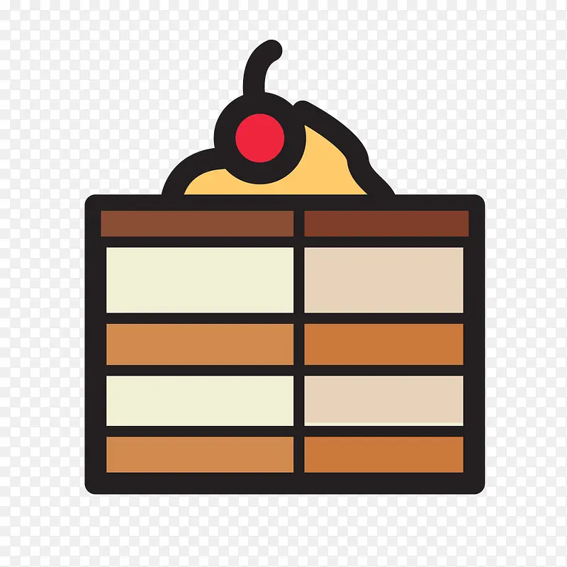 棕色奶油蛋糕卡通图标
