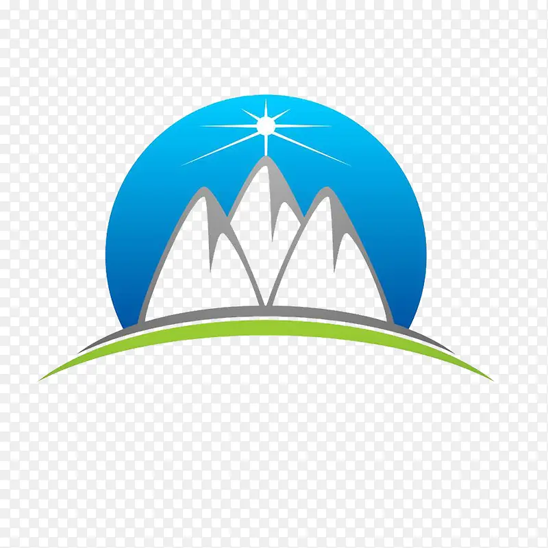 半圆山峰logo高清太阳