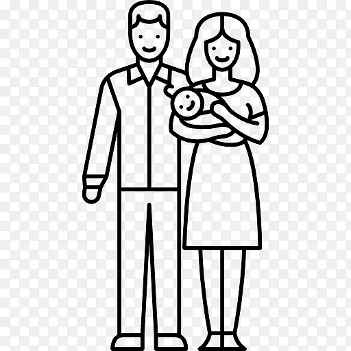 夫妇与新生儿图标