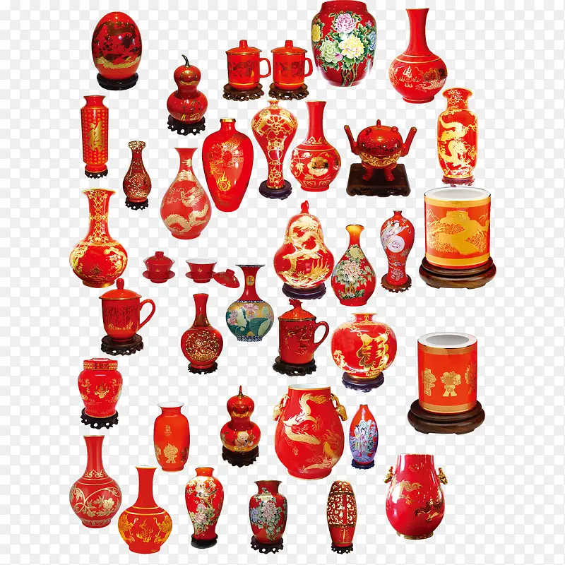 中国红瓷器合集