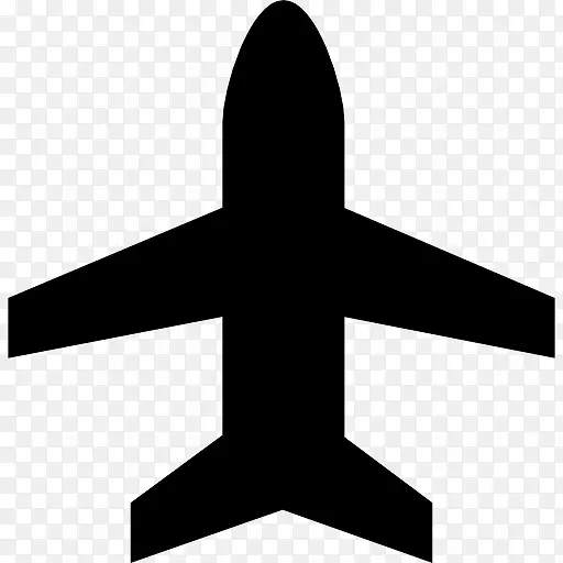 垂直的飞机形状象征图标