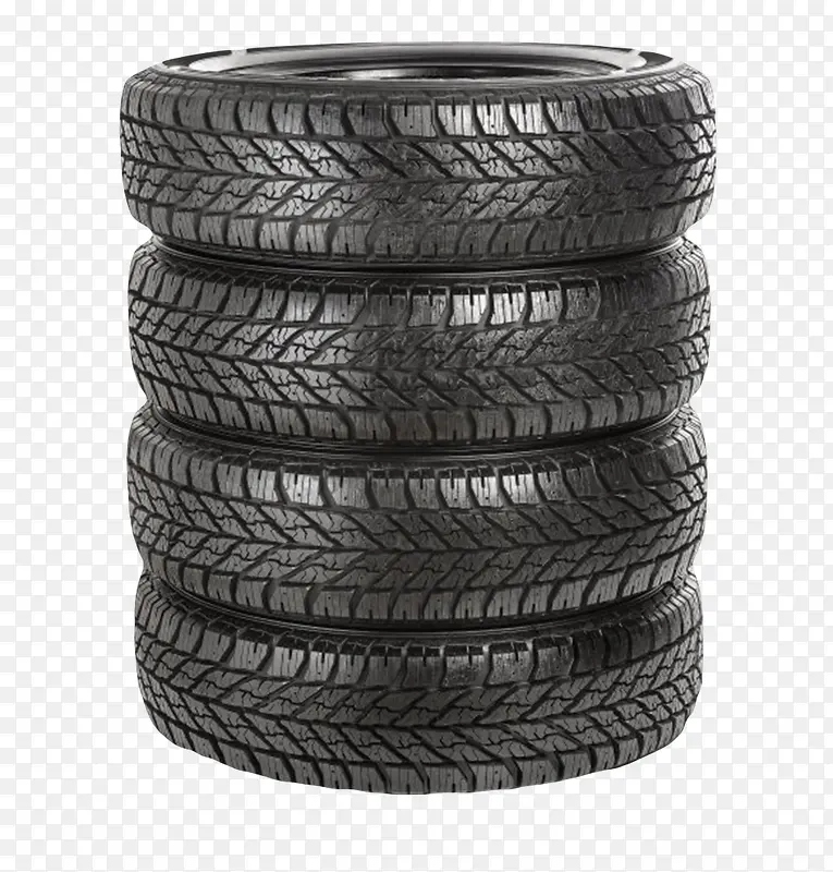 黑色汽车用品层叠的冬季胎轮胎橡