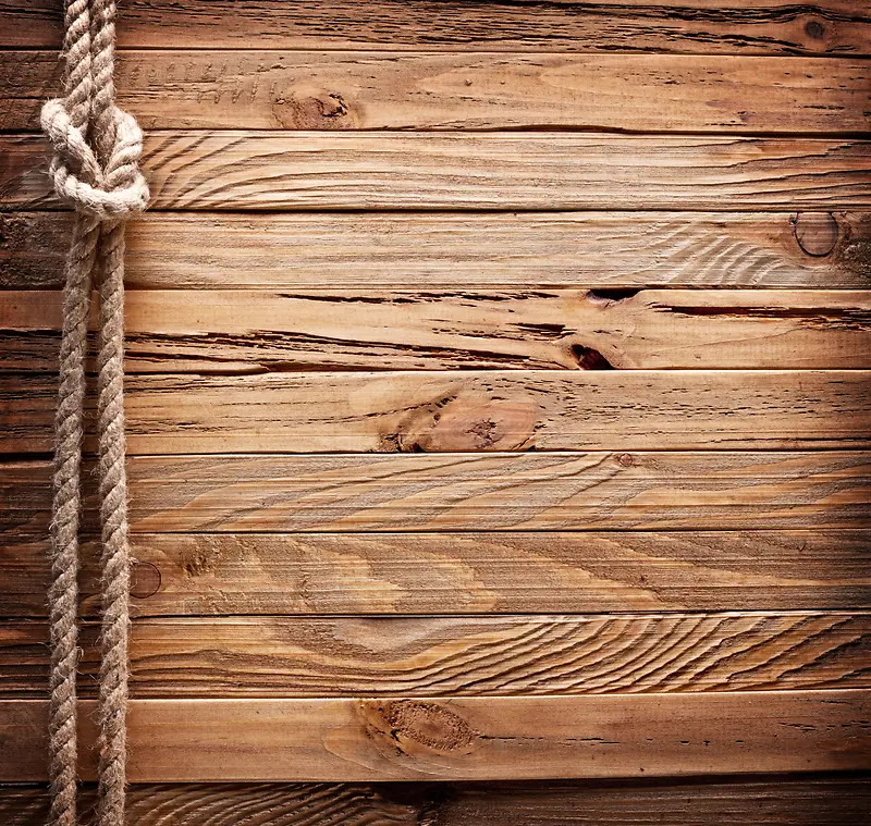 麻绳与木板背景