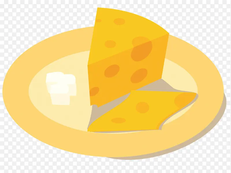 盘子上的奶酪卡通画