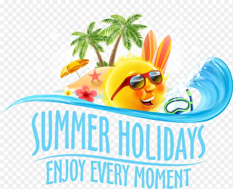 夏日清新summer太阳元素PNG图片素材下载_图片编号9035806-PNG素材网