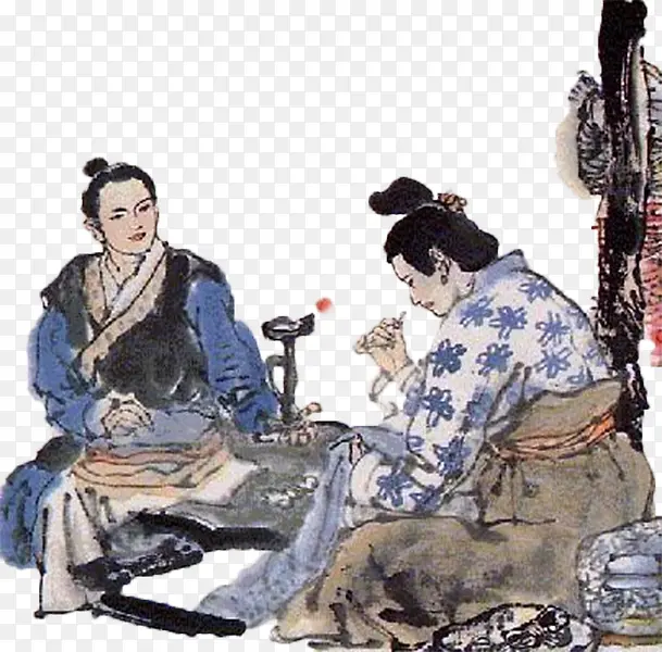 中国风游子吟水墨画插图PNG图片素材下载_图片编号9036275-PNG素材网