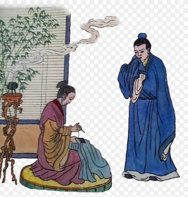 中国风游子吟孟郊插画PNG图片素材下载_图片编号9037405-PNG素材网