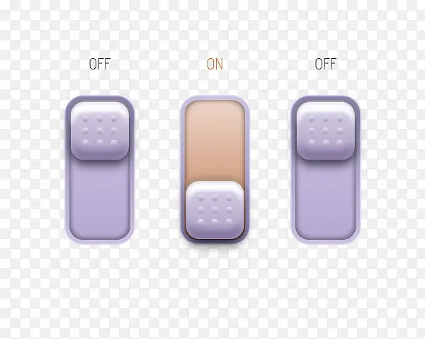 矢量淡紫色开关调节按钮