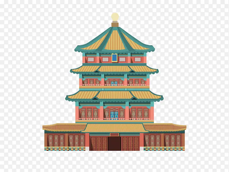 中国古代建筑插画