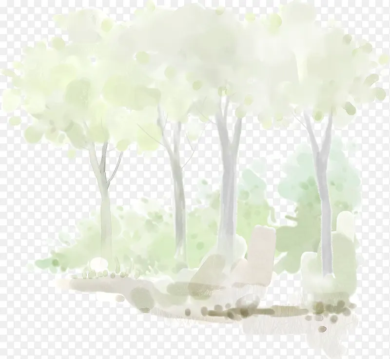 手绘园林水彩插画PNG图片素材下载_图片编号9041586-PNG素材网