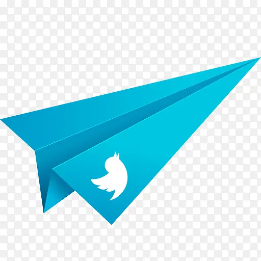 蓝色折纸纸飞机社会化媒体推特社
