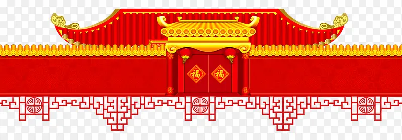 中国风装饰宫门素材