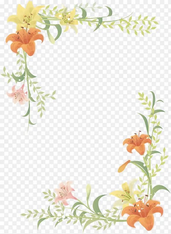 手绘花朵边框