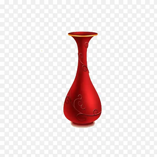 红色的小花瓶