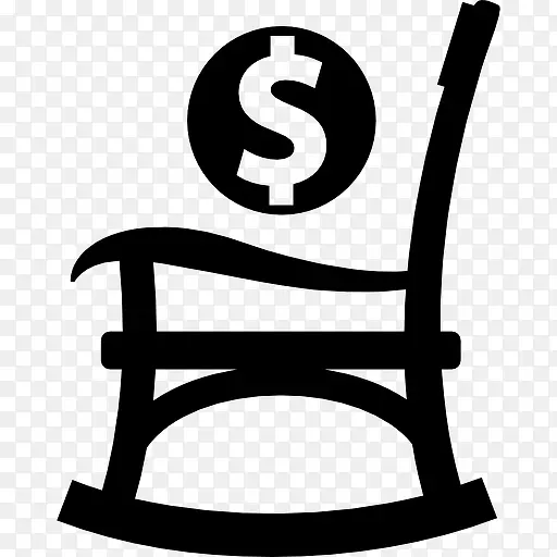 美元的商业标志平衡椅图标
