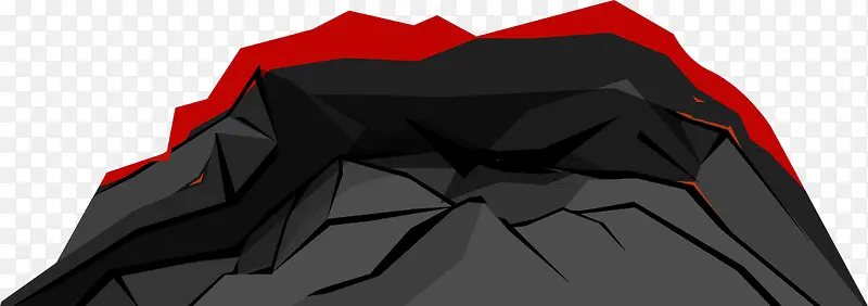 黑色岩石火山卡通背景