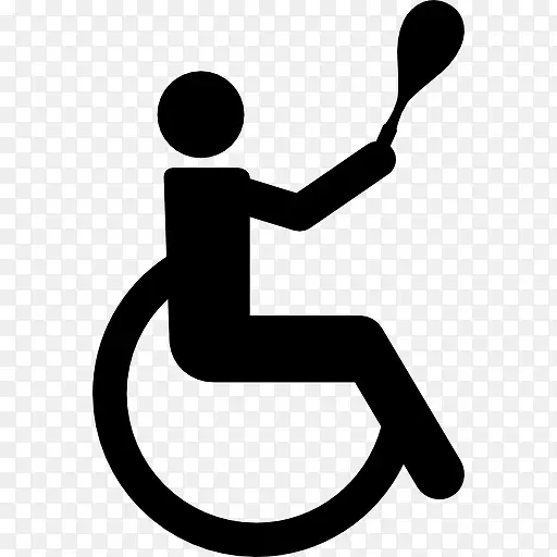 残奥会乒乓球练习一个人坐在轮椅上的图标