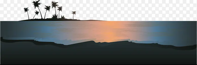 日落时分的海滩夕阳岛屿