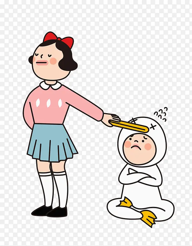 卡通手绘女孩免抠图PNG图片素材下载_图片编号9054307-PNG素材网