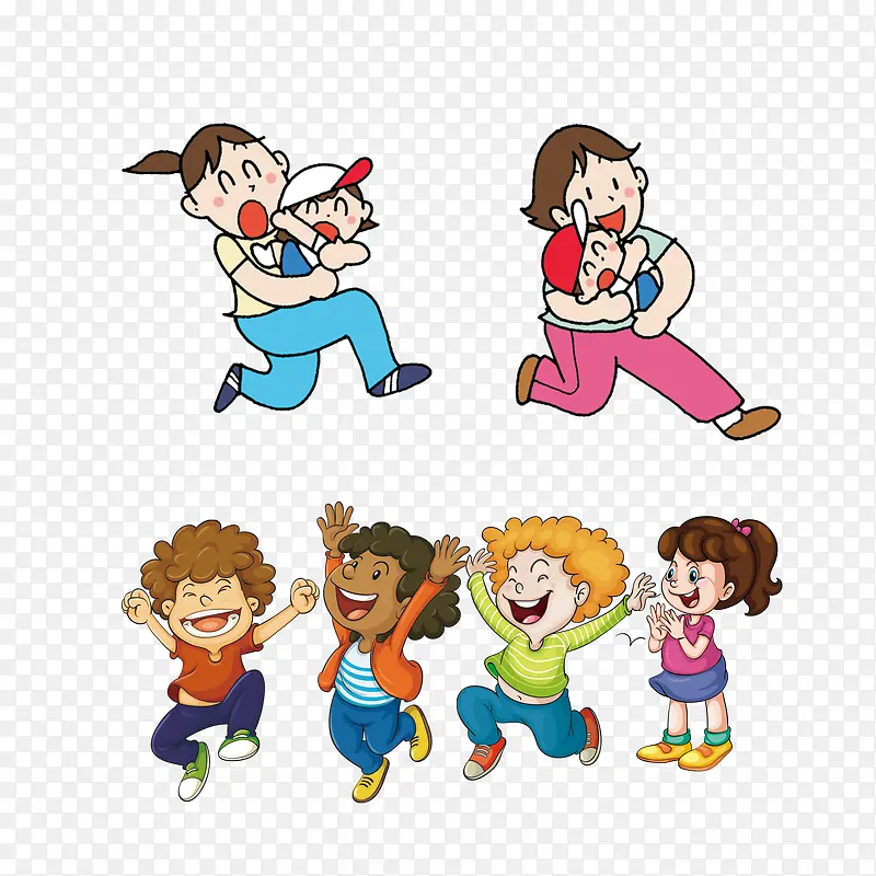 卡通儿童 一家人图片