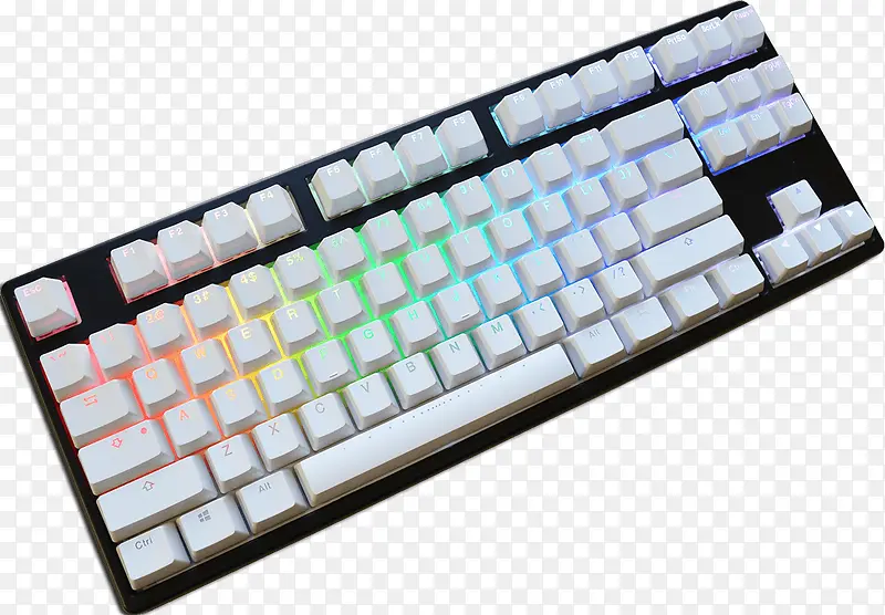 白色彩色机械键盘