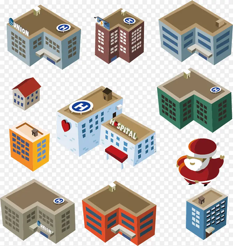 卡通建筑矢量图