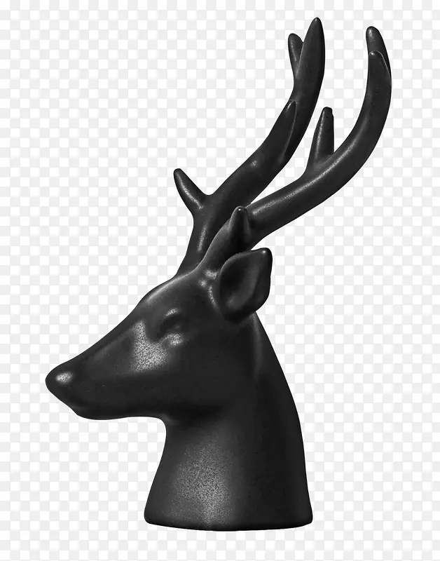 鹿头雕塑