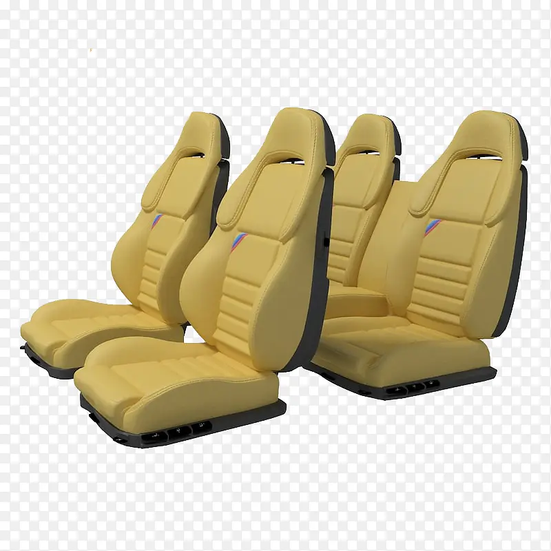 黄色多个汽车座椅